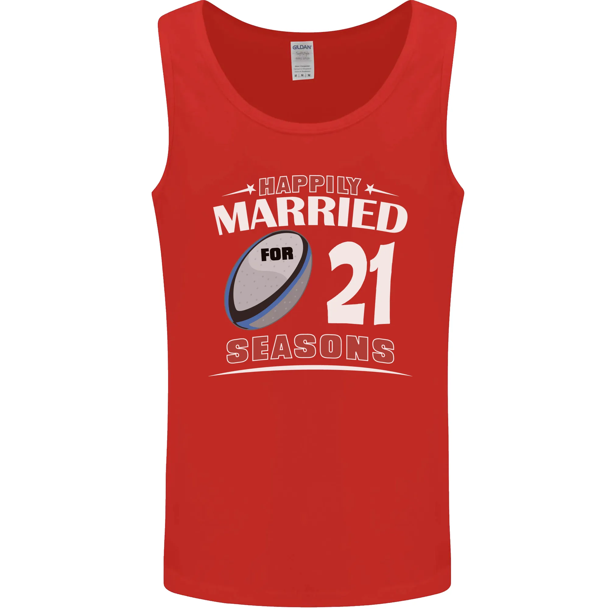 21 Year Wedding Anniversary 21st Rugby Mens Vest Tank Top