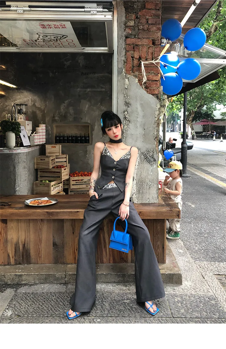 【24s Aug.】Tank Top Wide-leg Pants Set