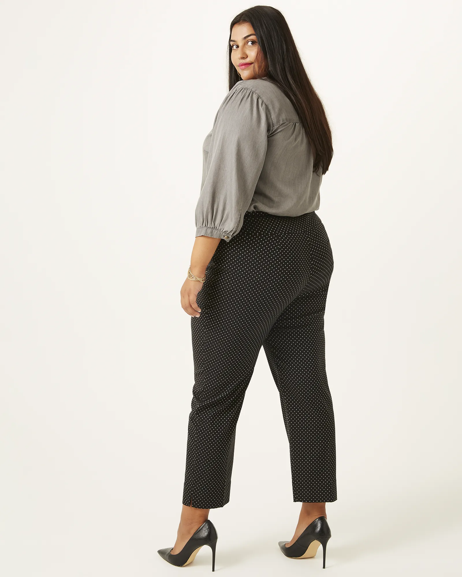 Amanda Cropped Straight-Leg Trousers | Black / Black