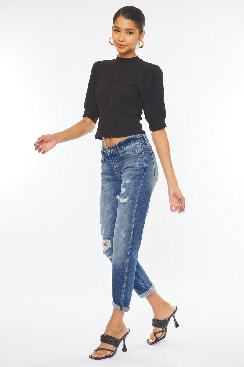 Aries Mid Rise Boyfriend Jeans