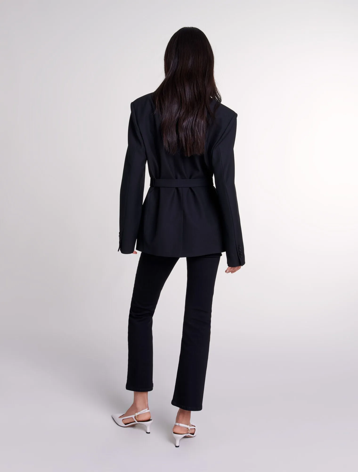 Belted suit jacket