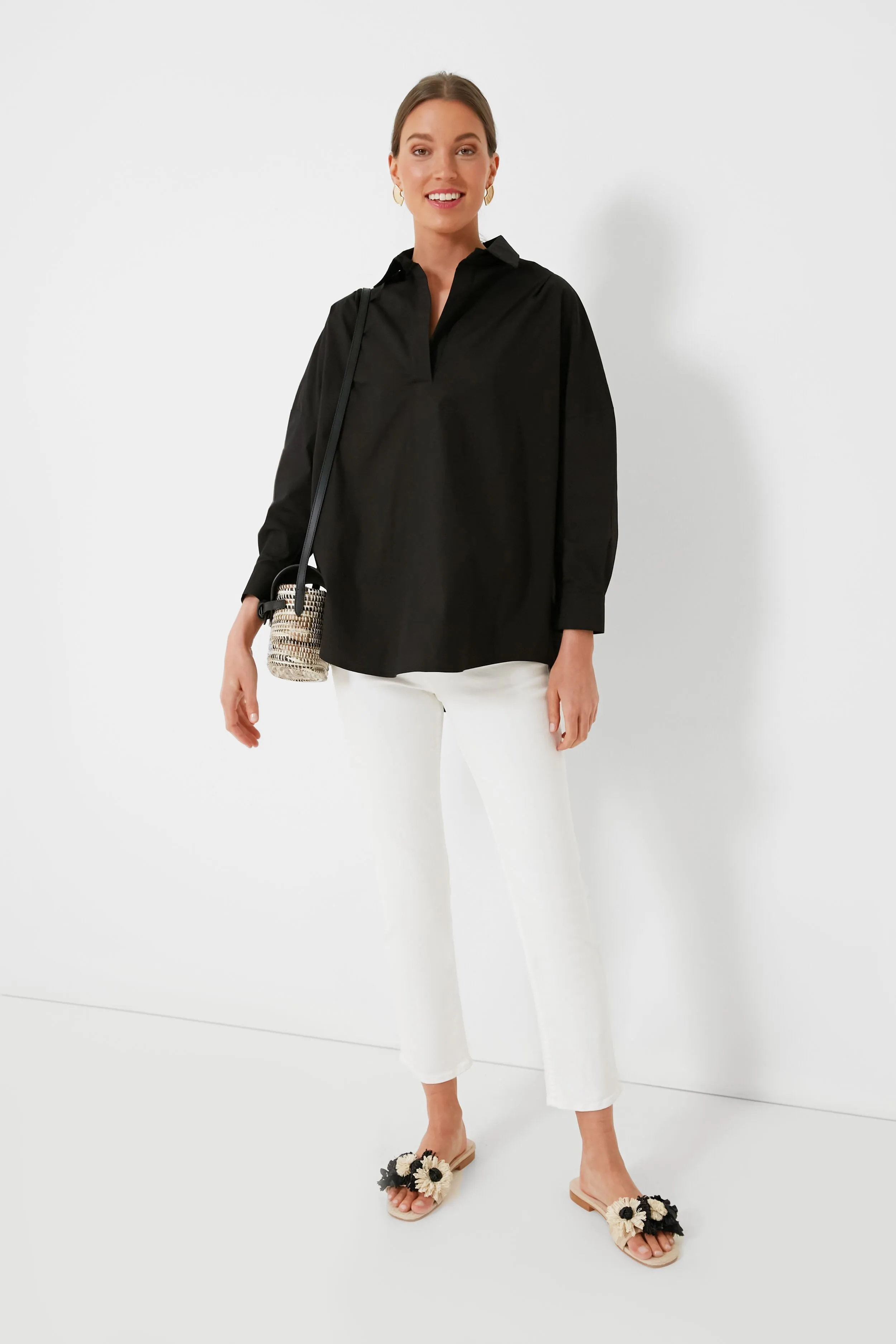 Black Loudon Popover Shirt