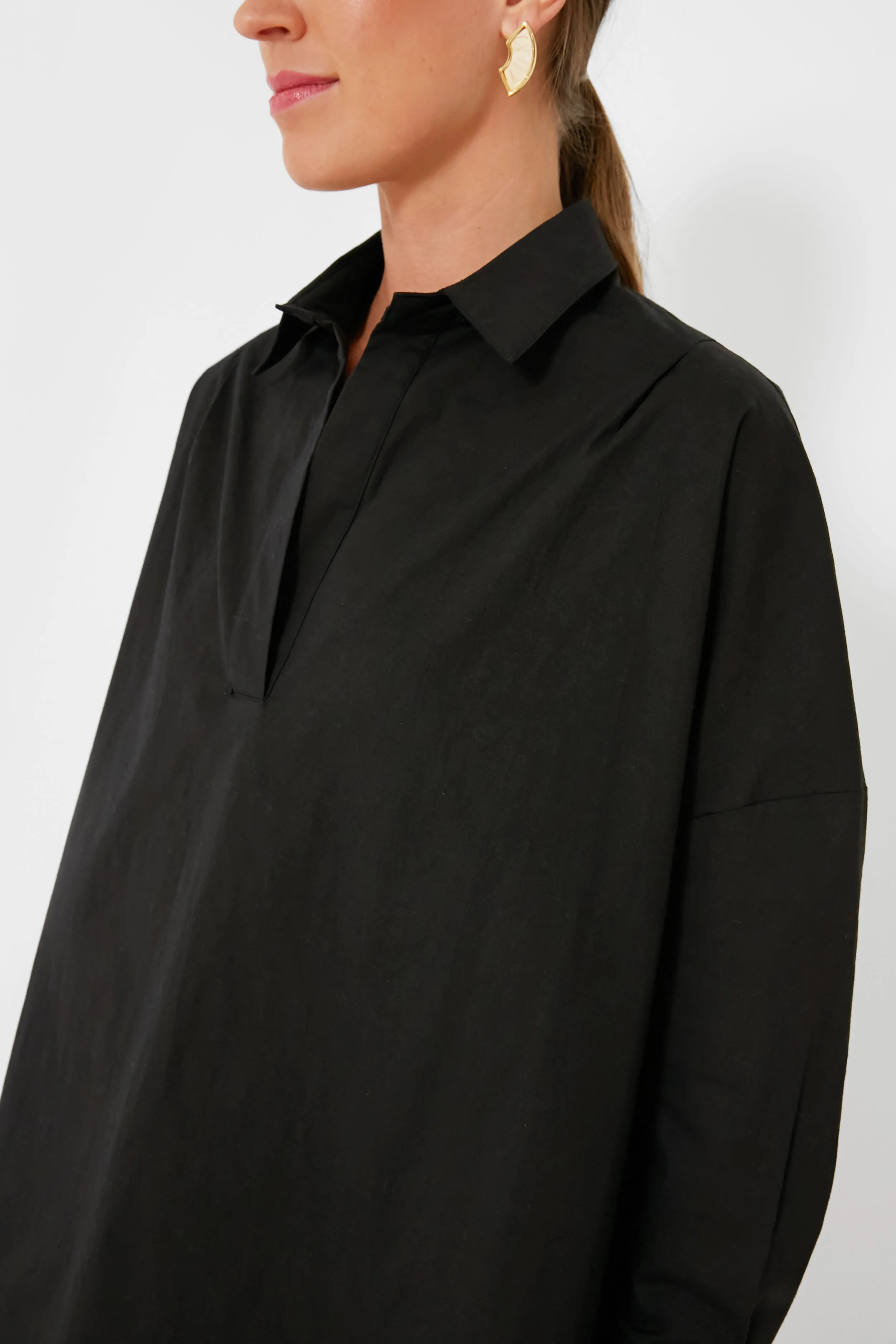 Black Loudon Popover Shirt