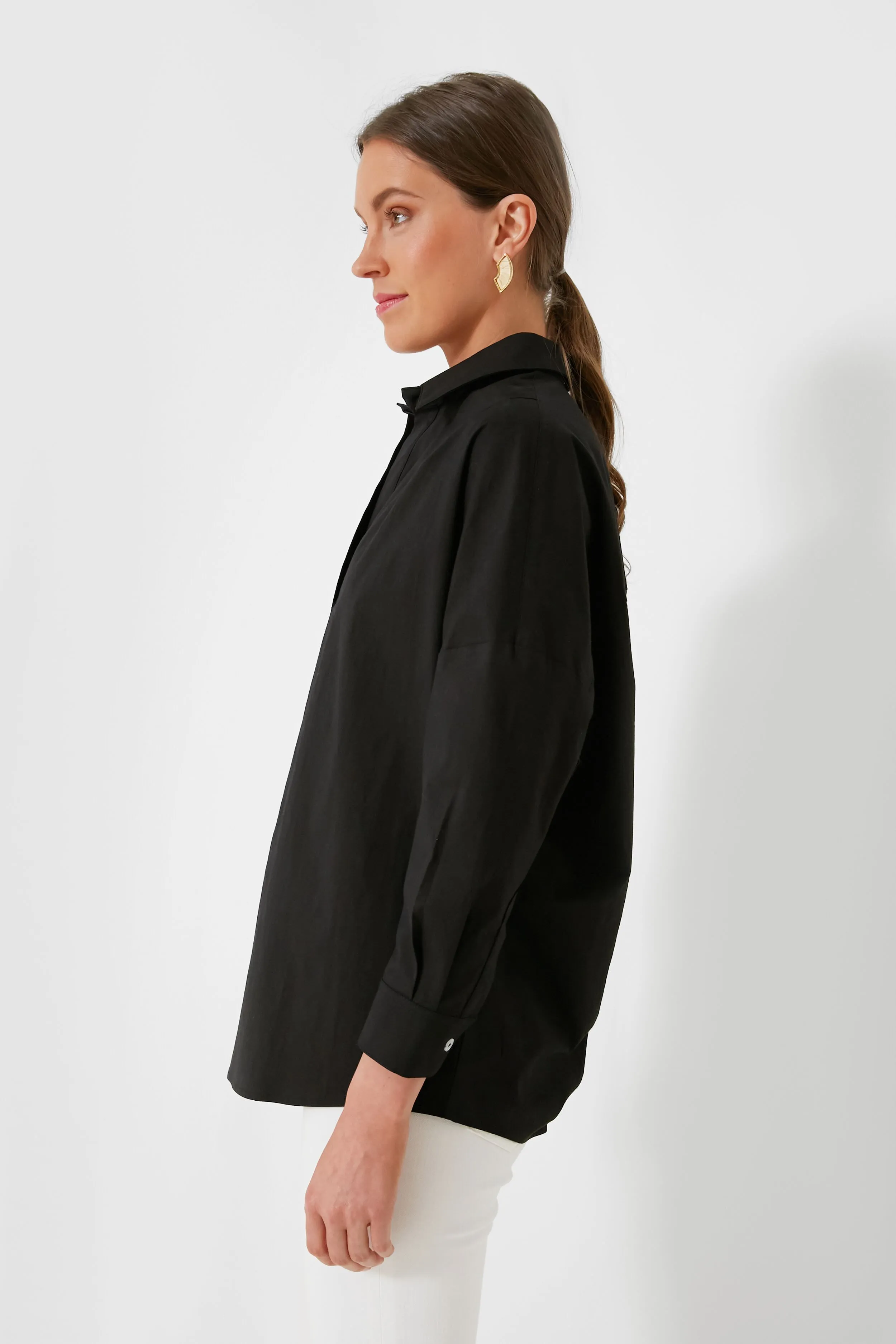 Black Loudon Popover Shirt