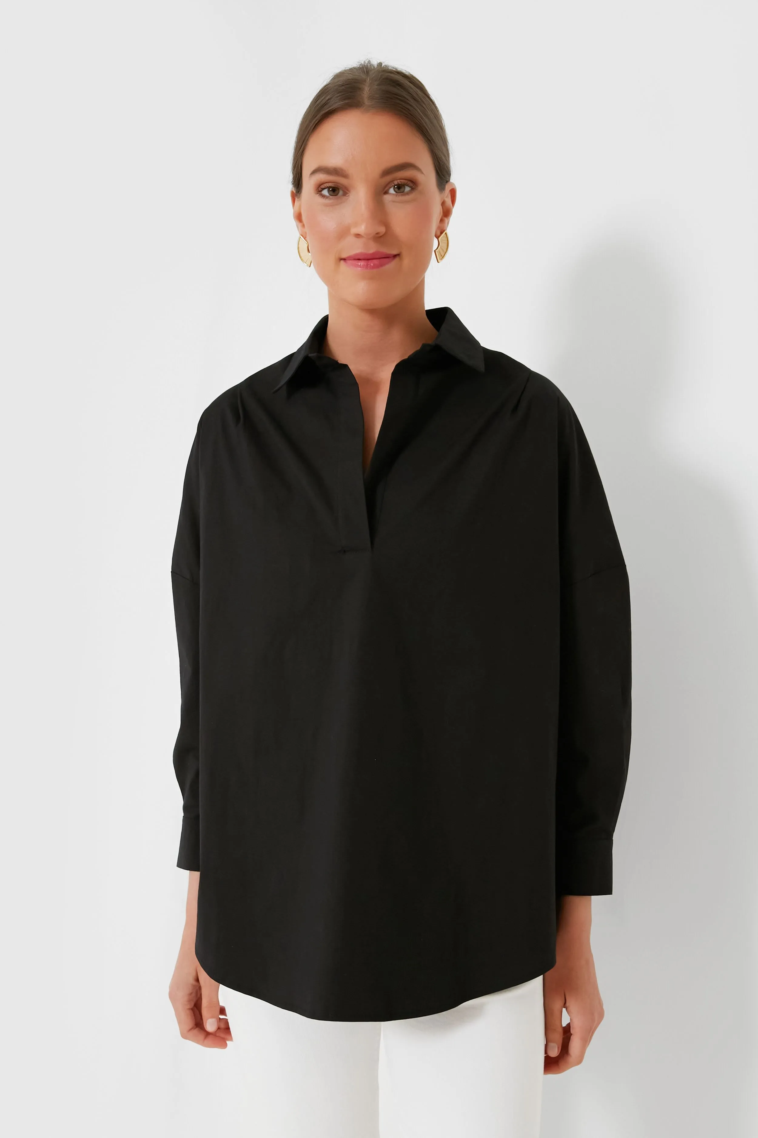 Black Loudon Popover Shirt