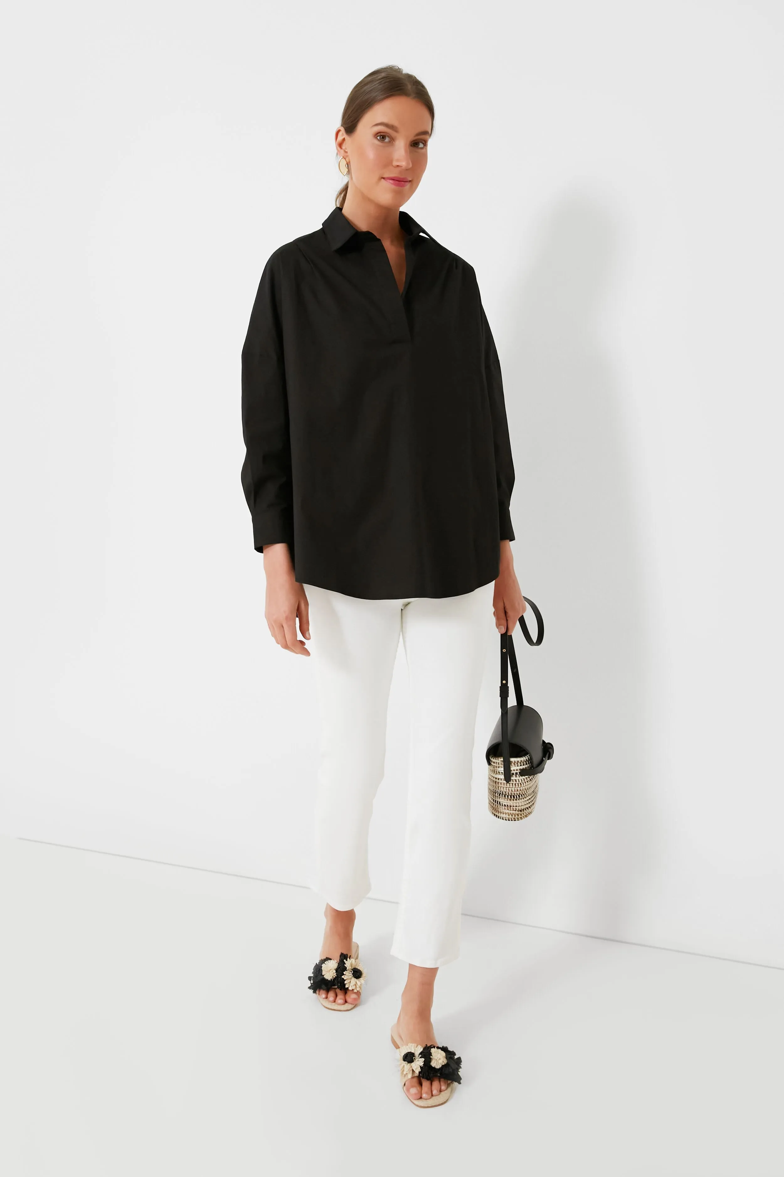 Black Loudon Popover Shirt