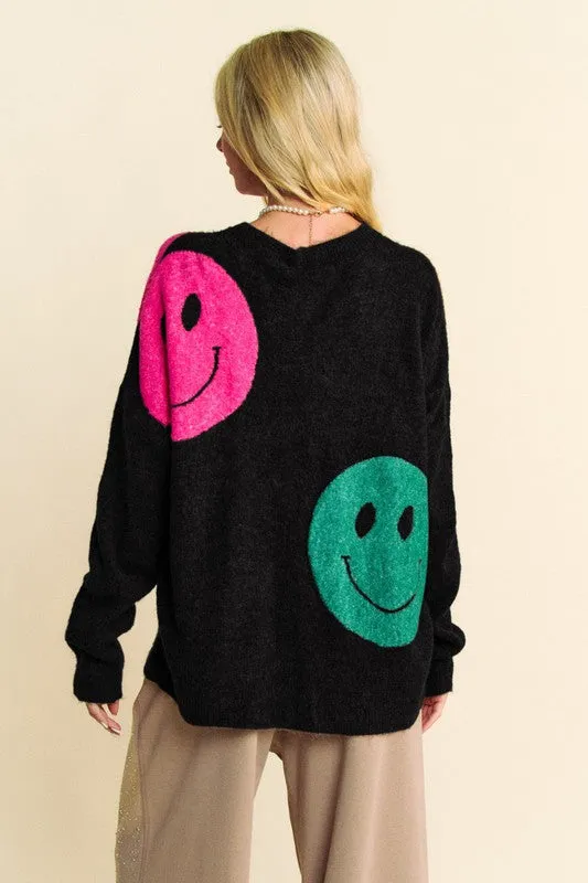 Black Round Neck Oversize Sweater