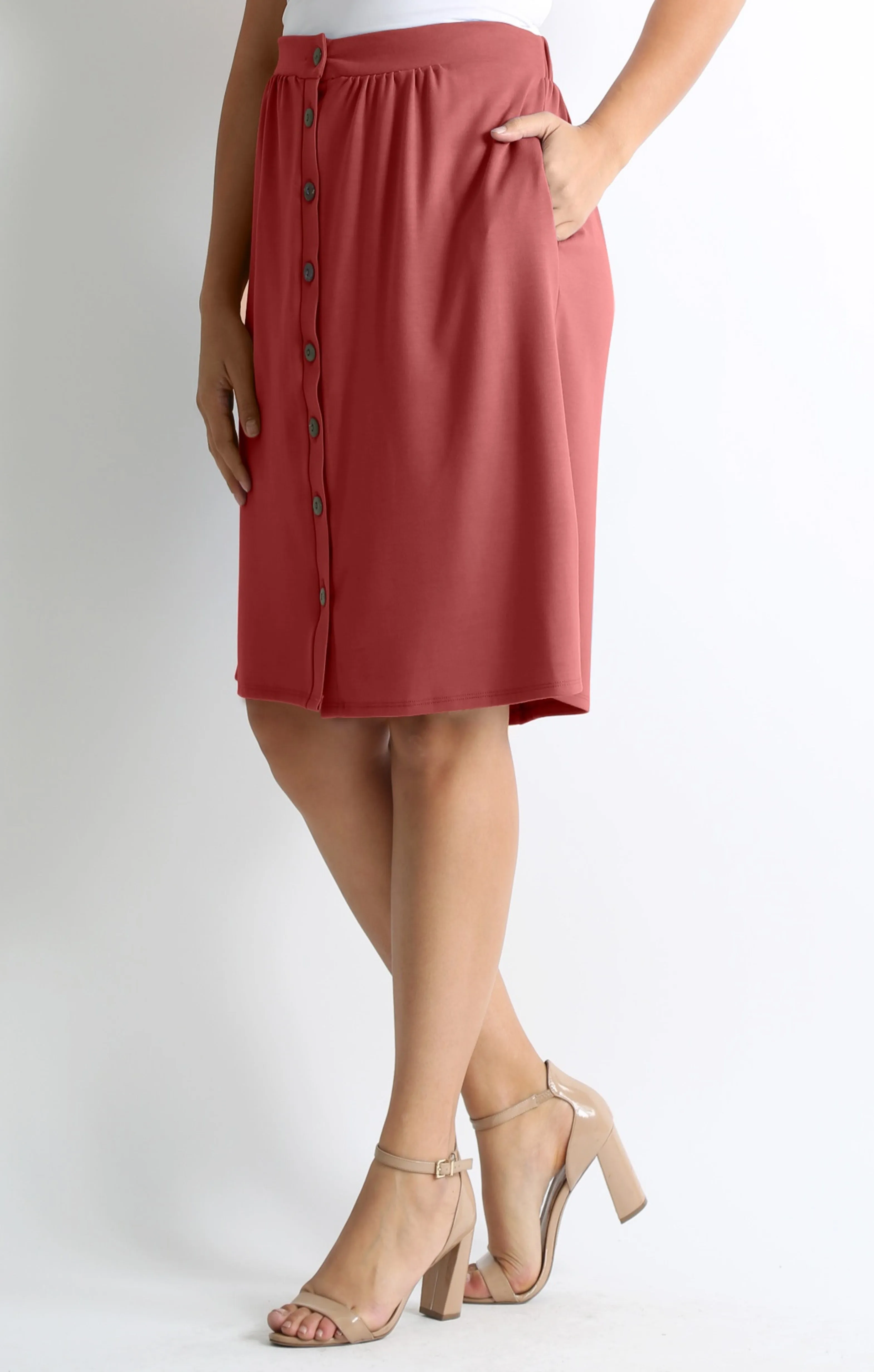 Button It Up Reg and Plus Size Skirt