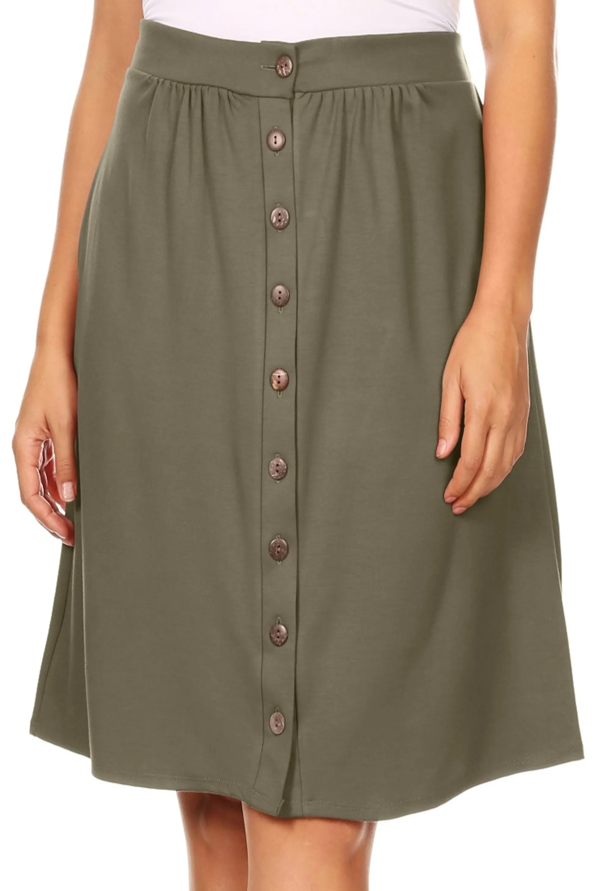 Button It Up Reg and Plus Size Skirt