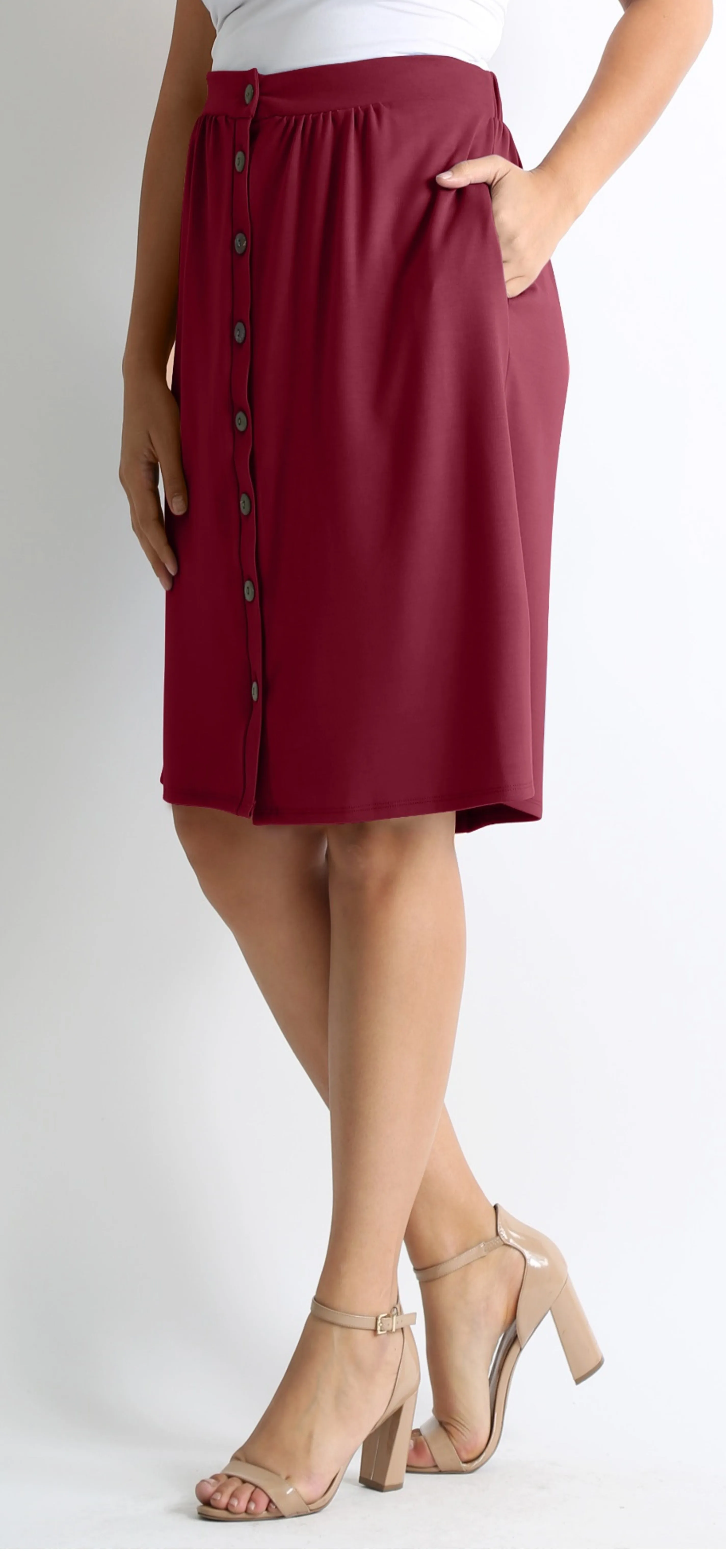 Button It Up Reg and Plus Size Skirt