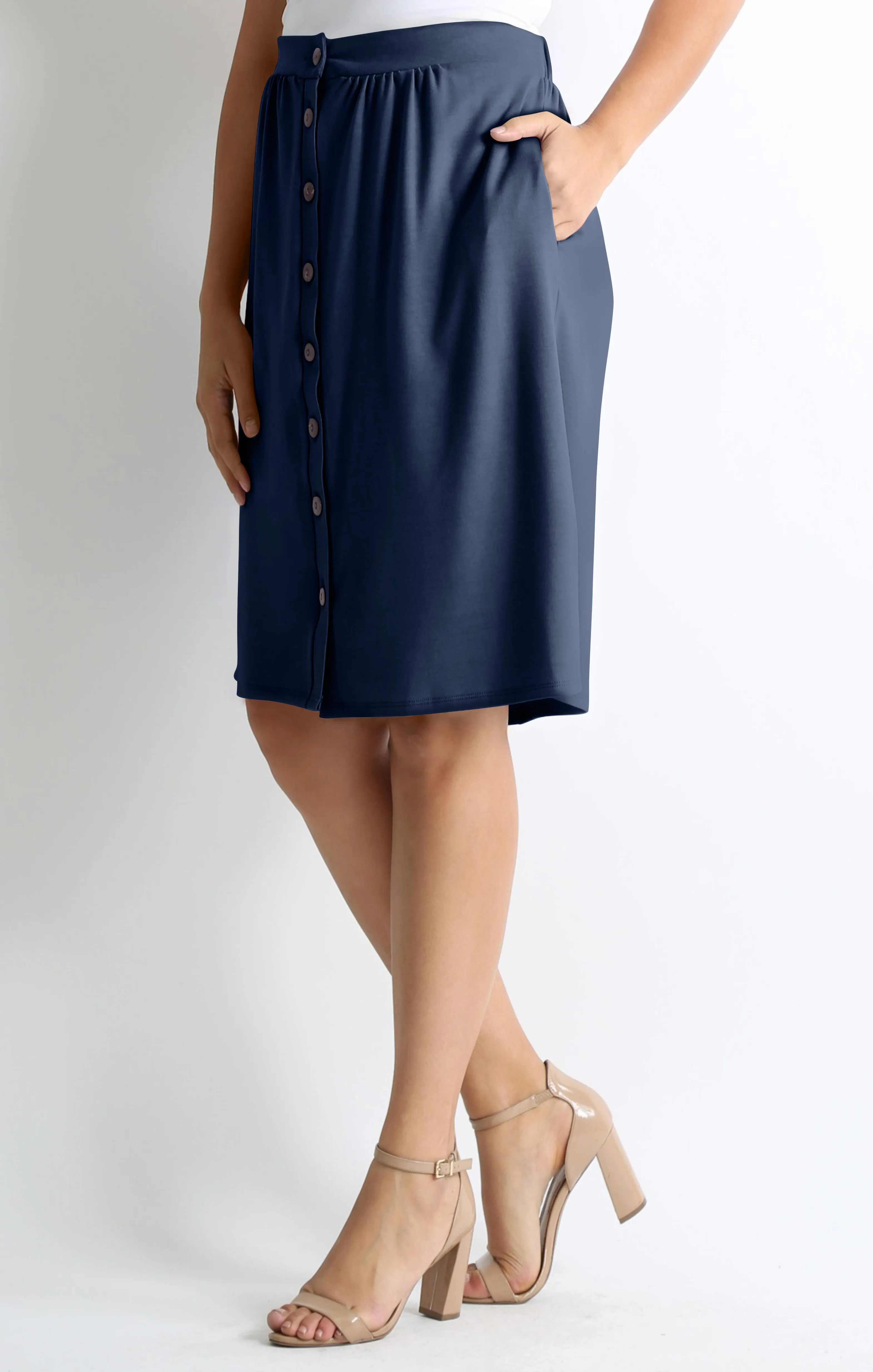 Button It Up Reg and Plus Size Skirt