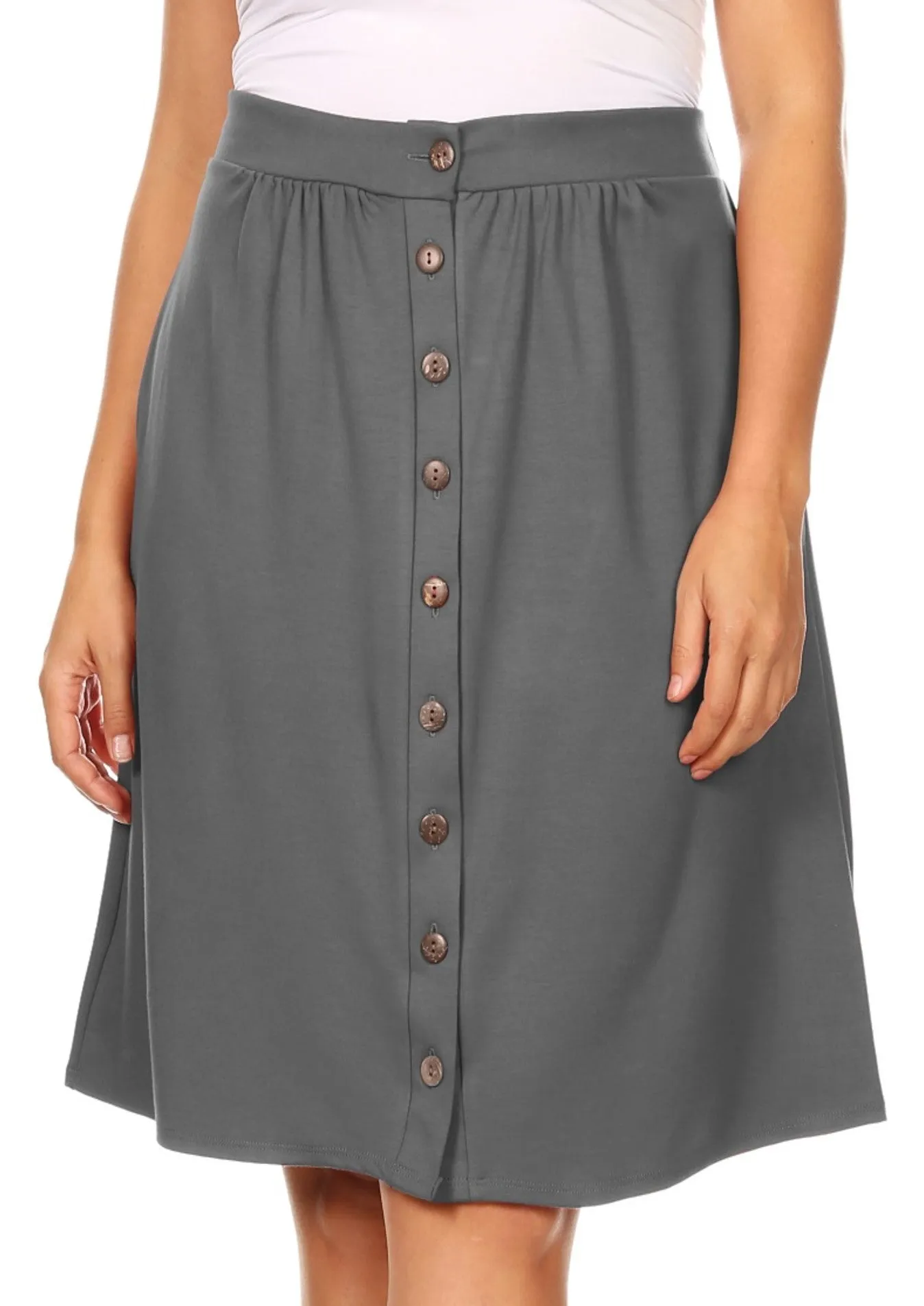 Button It Up Reg and Plus Size Skirt