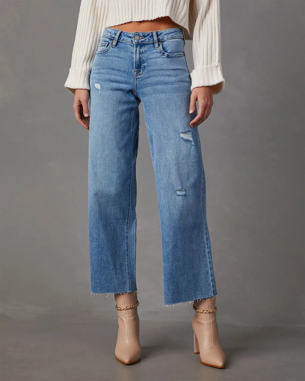 Caleb High Rise Wide Leg Stretch Jeans