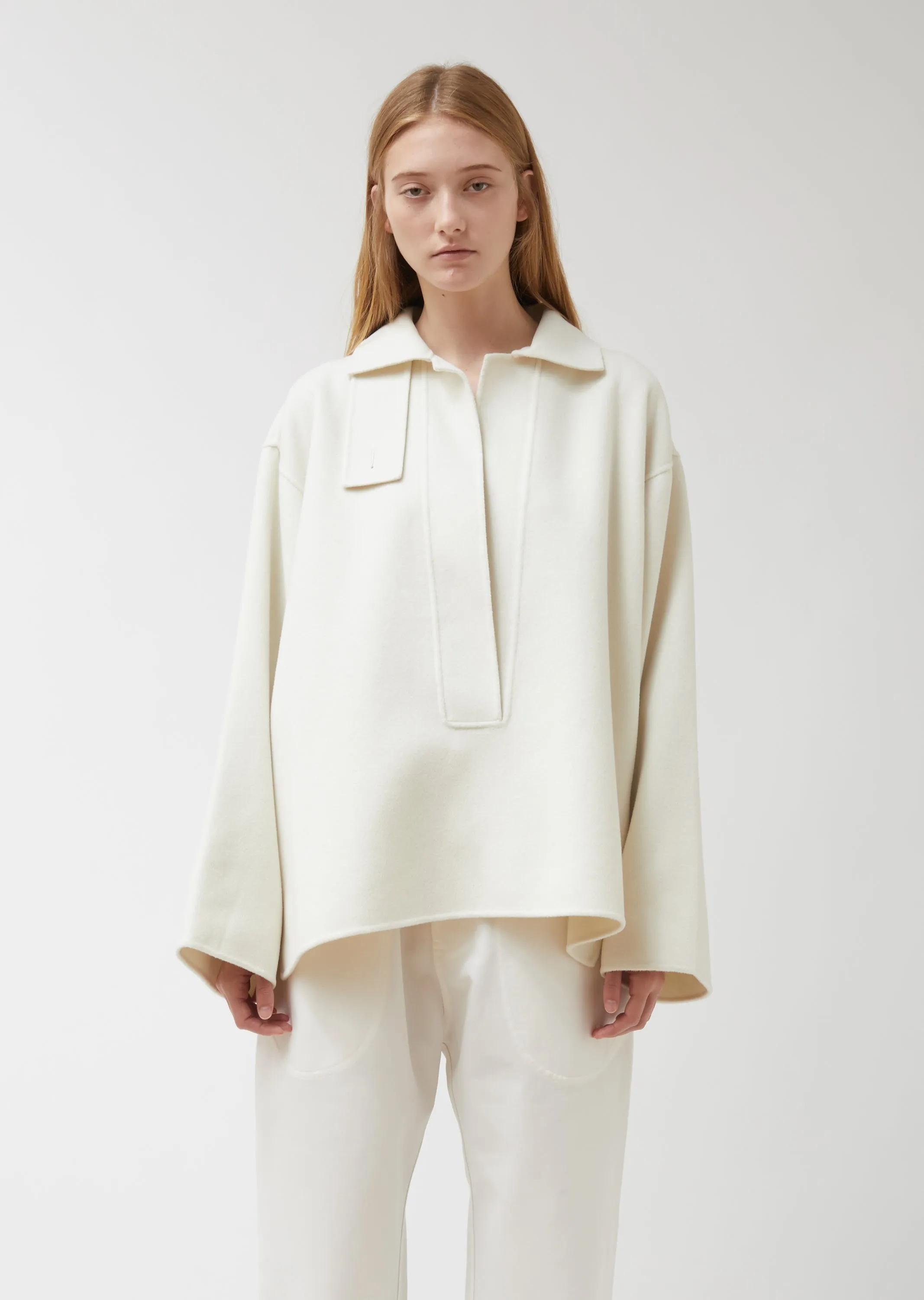 Canton Wool-Cashmere Blend Boxy Pullover Jacket