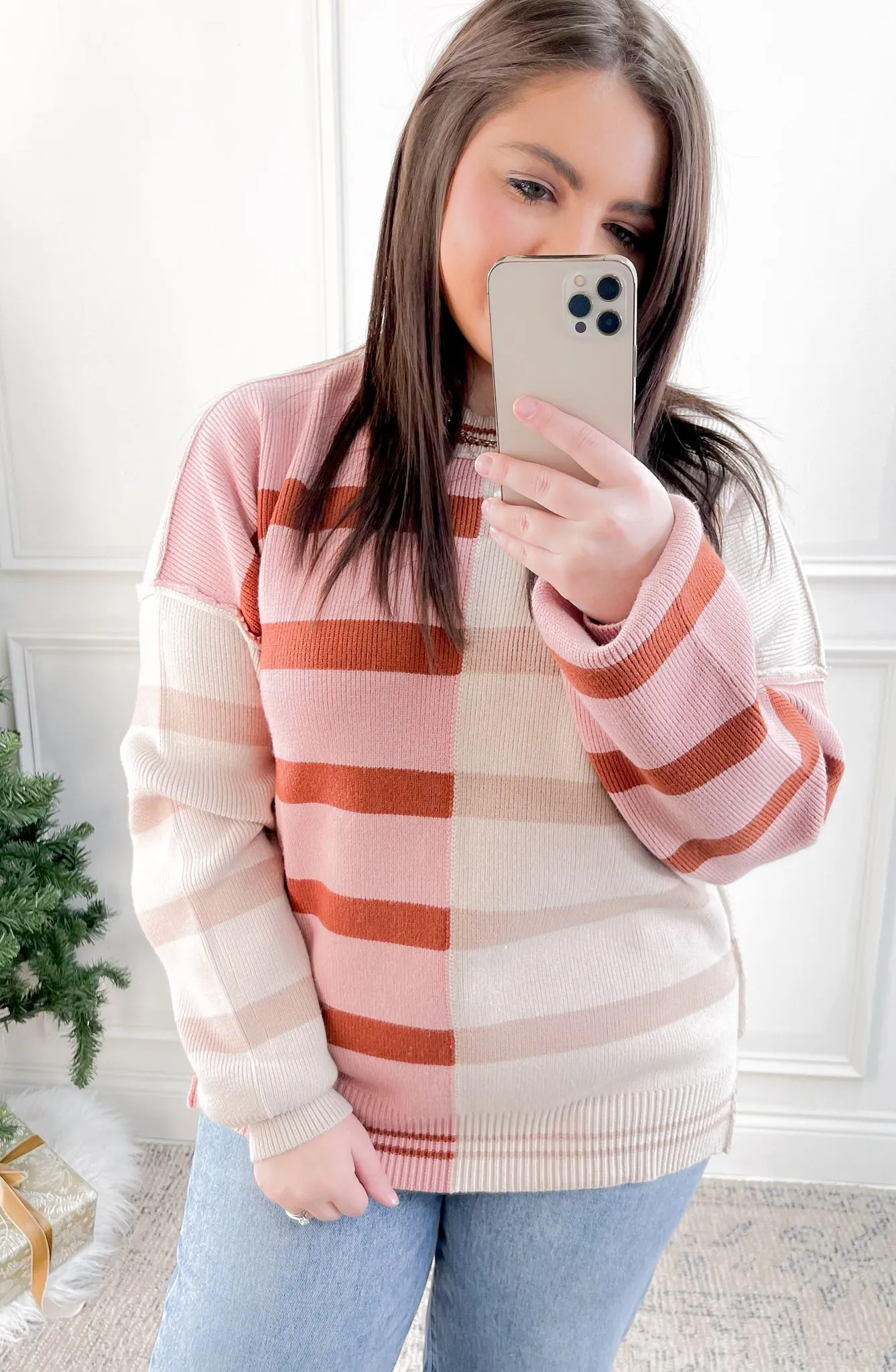 Colorblock Stripe Contrast Sweater