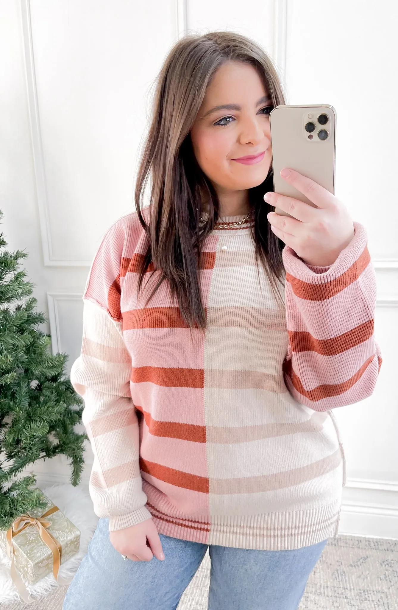 Colorblock Stripe Contrast Sweater