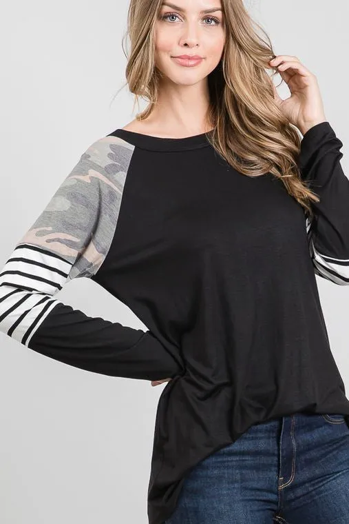 Crushin' It In Camo Contrast Top