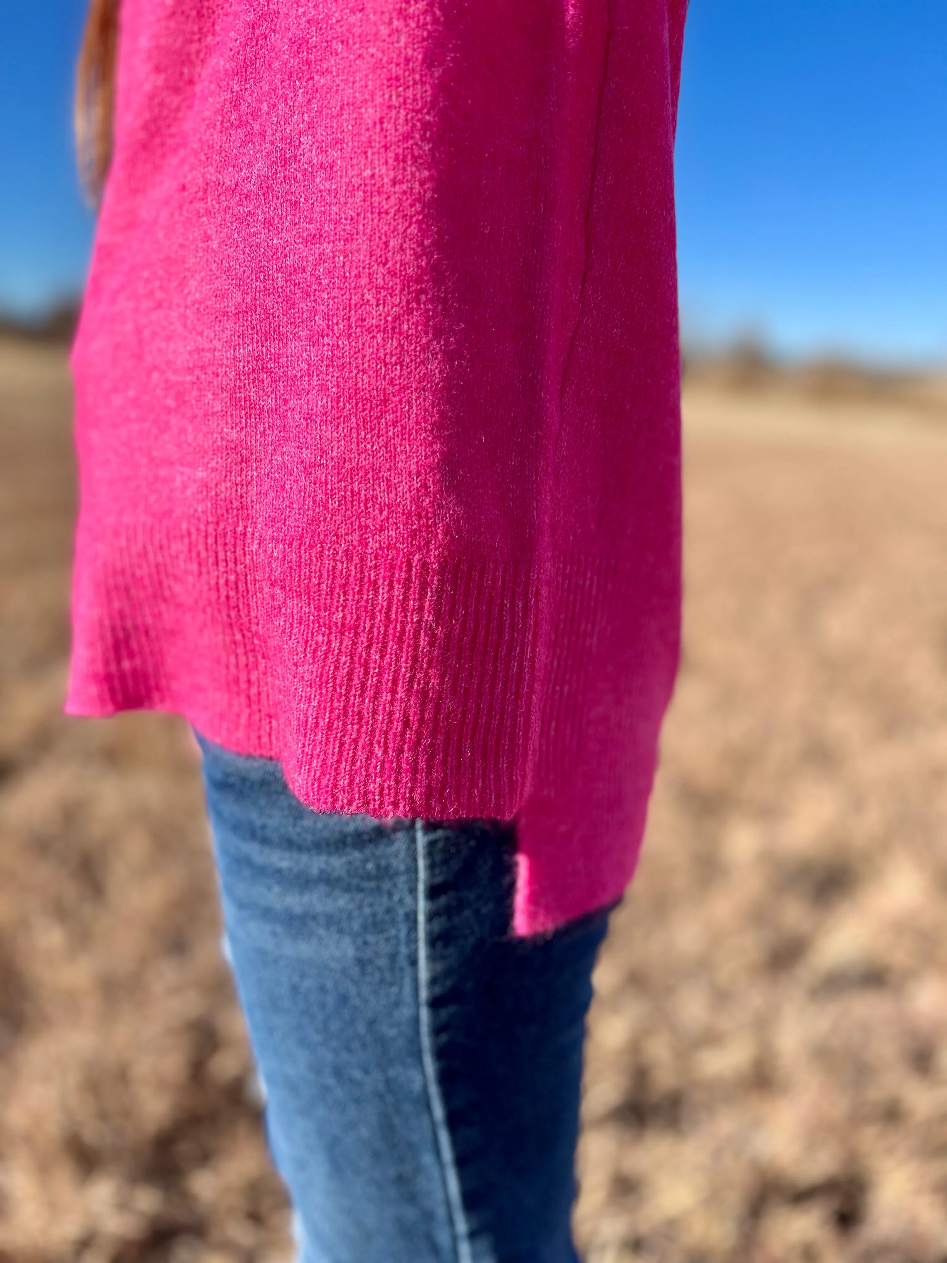 Don't Pick My Pockets Fuchsia Sweater*