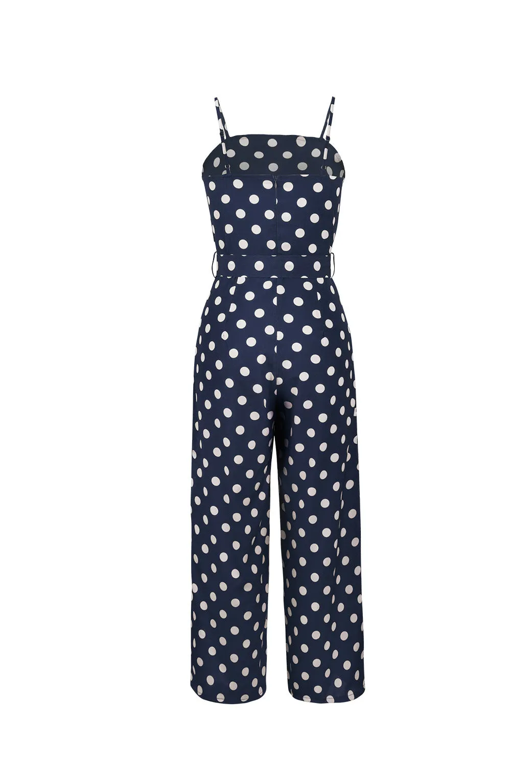 Elegant Stylish Ladies' Polka Dot Print Lace-up Jumpsuits