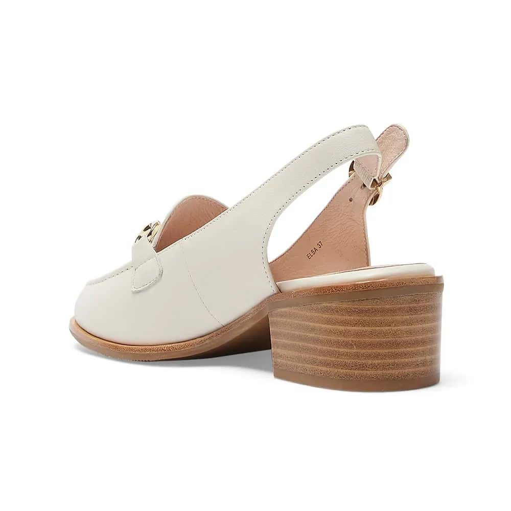 Elsa Heel in Ivory Leather