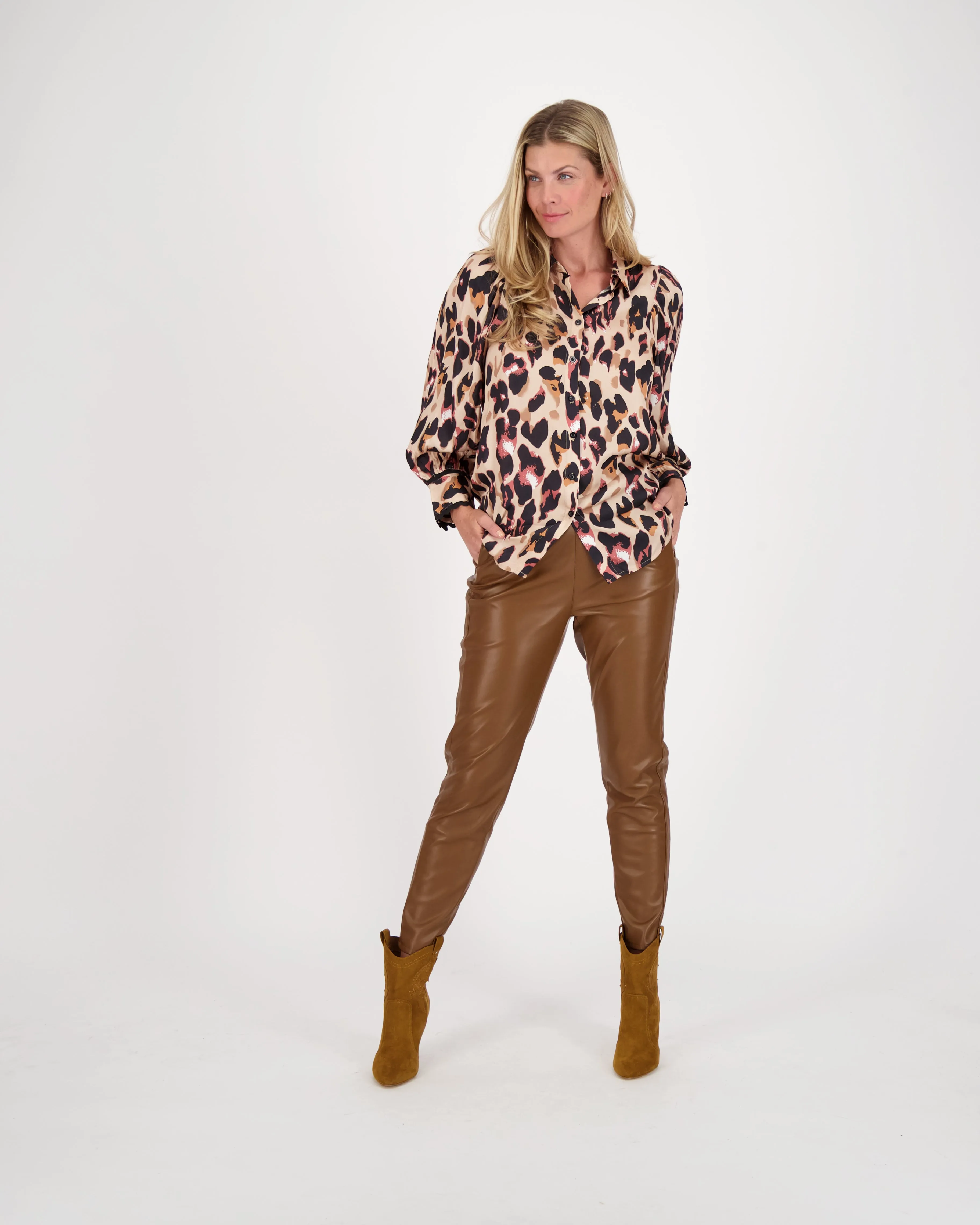 Faux Leather Slim Leg Pant