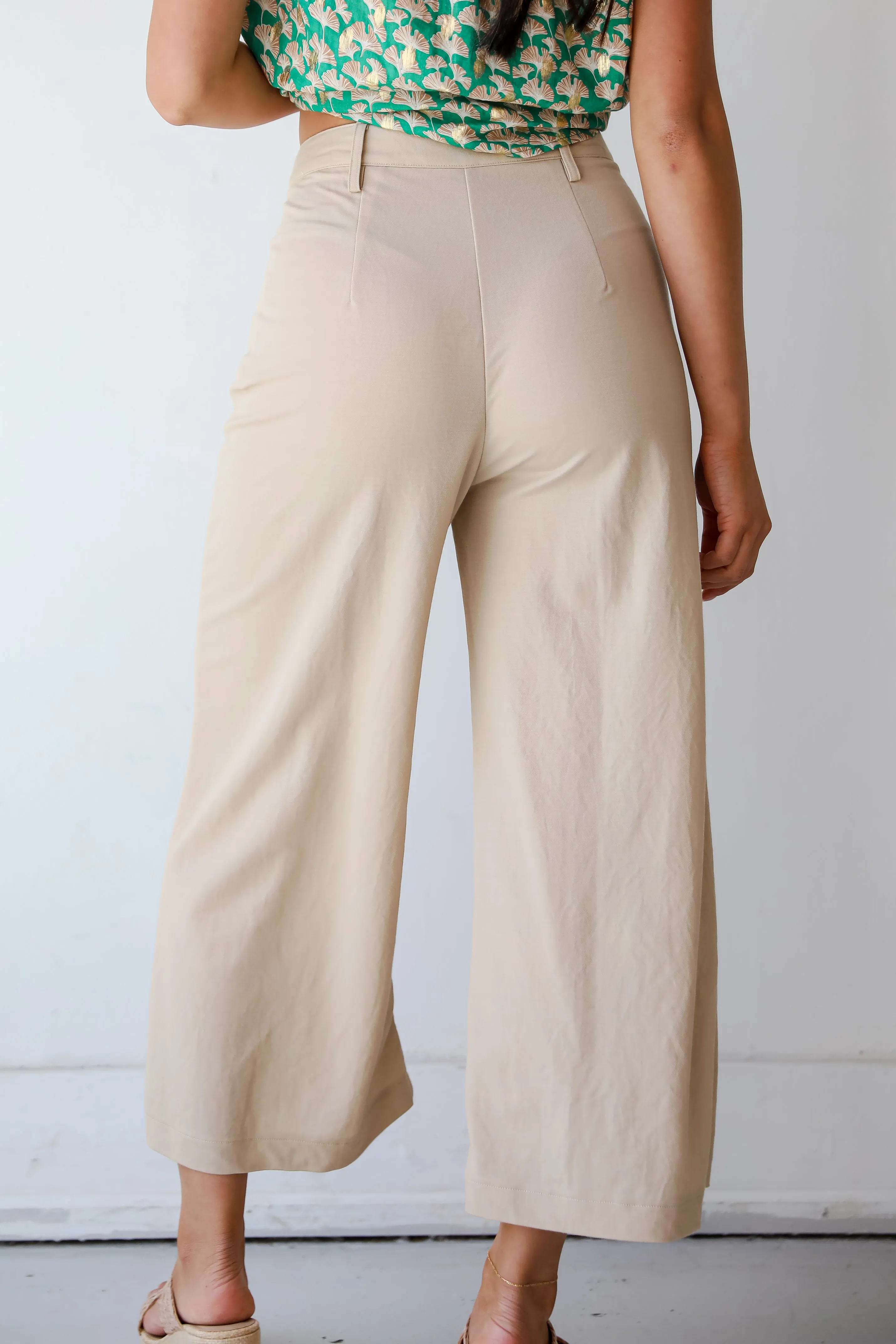 FINAL SALE - Stylish Journey Natural Culotte Trouser Pants