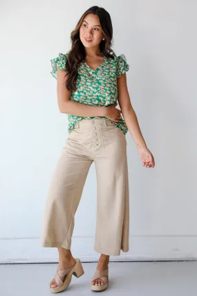 FINAL SALE - Stylish Journey Natural Culotte Trouser Pants