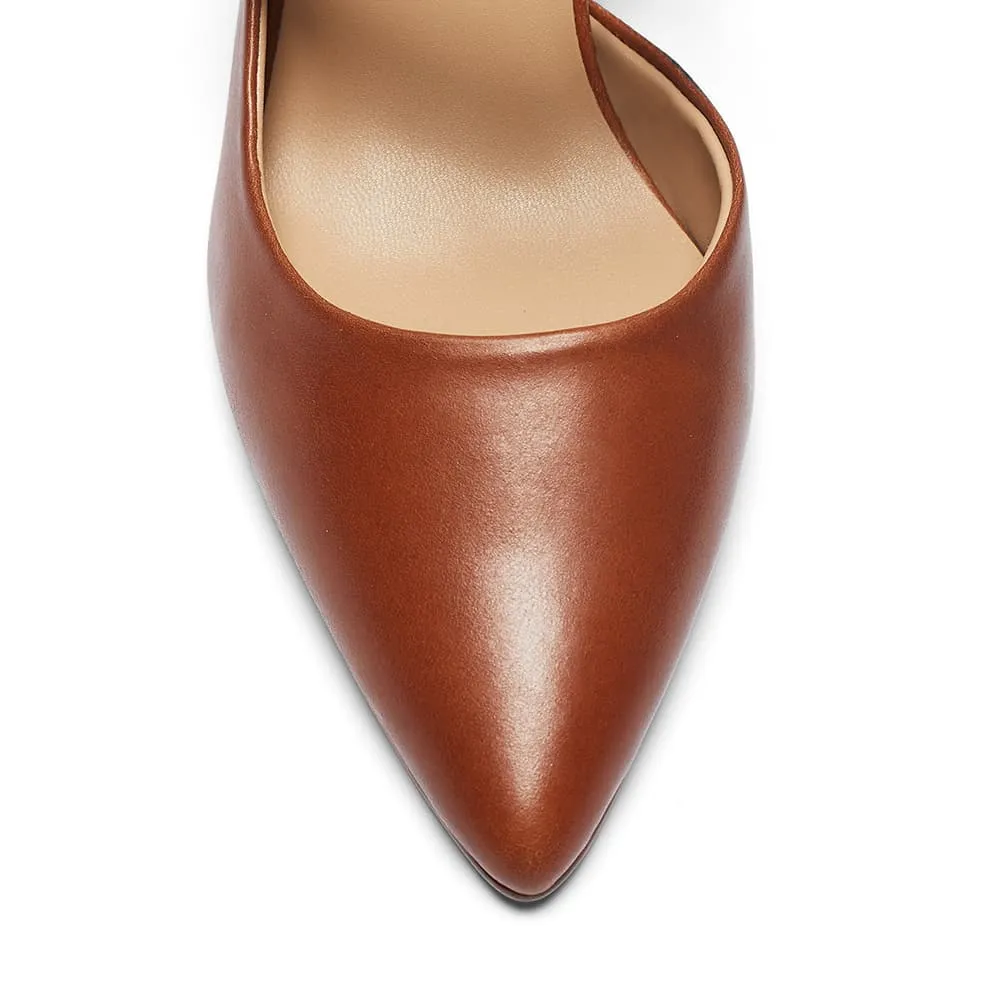 Giselle Heel in Cognac Leather