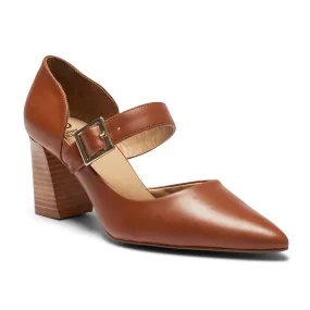 Giselle Heel in Cognac Leather