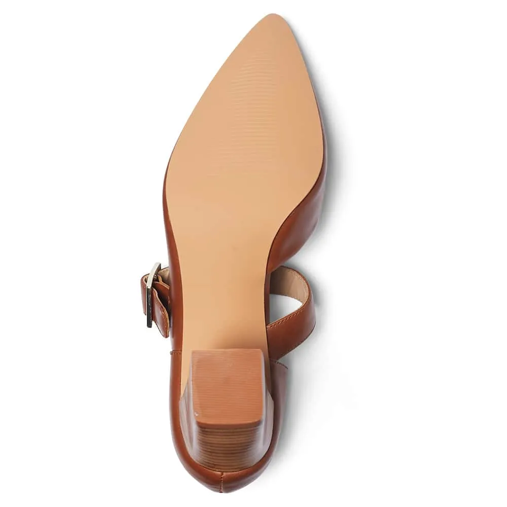 Giselle Heel in Cognac Leather