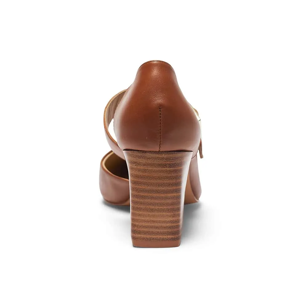 Giselle Heel in Cognac Leather