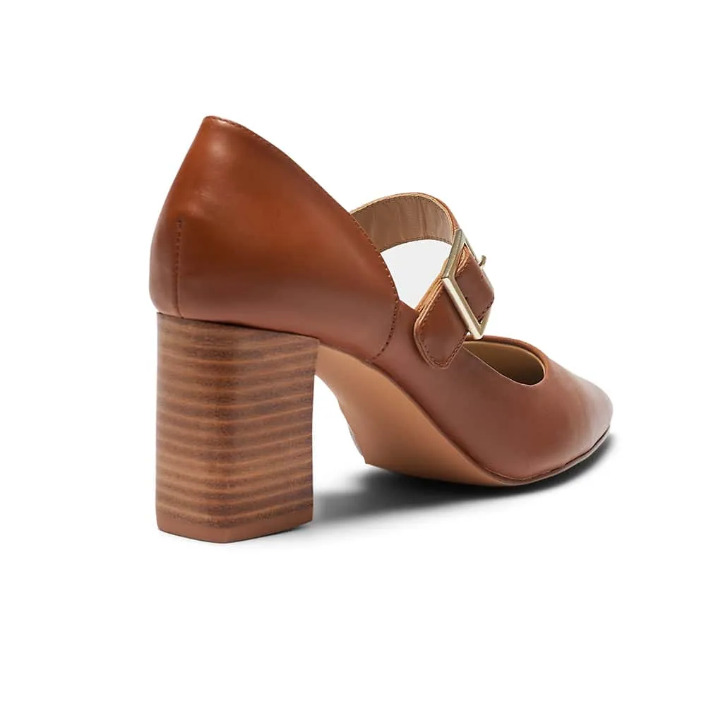 Giselle Heel in Cognac Leather