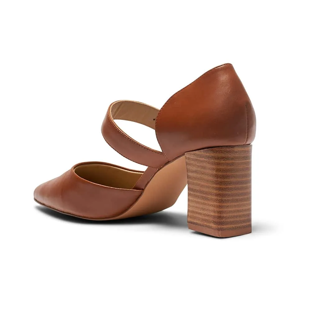 Giselle Heel in Cognac Leather