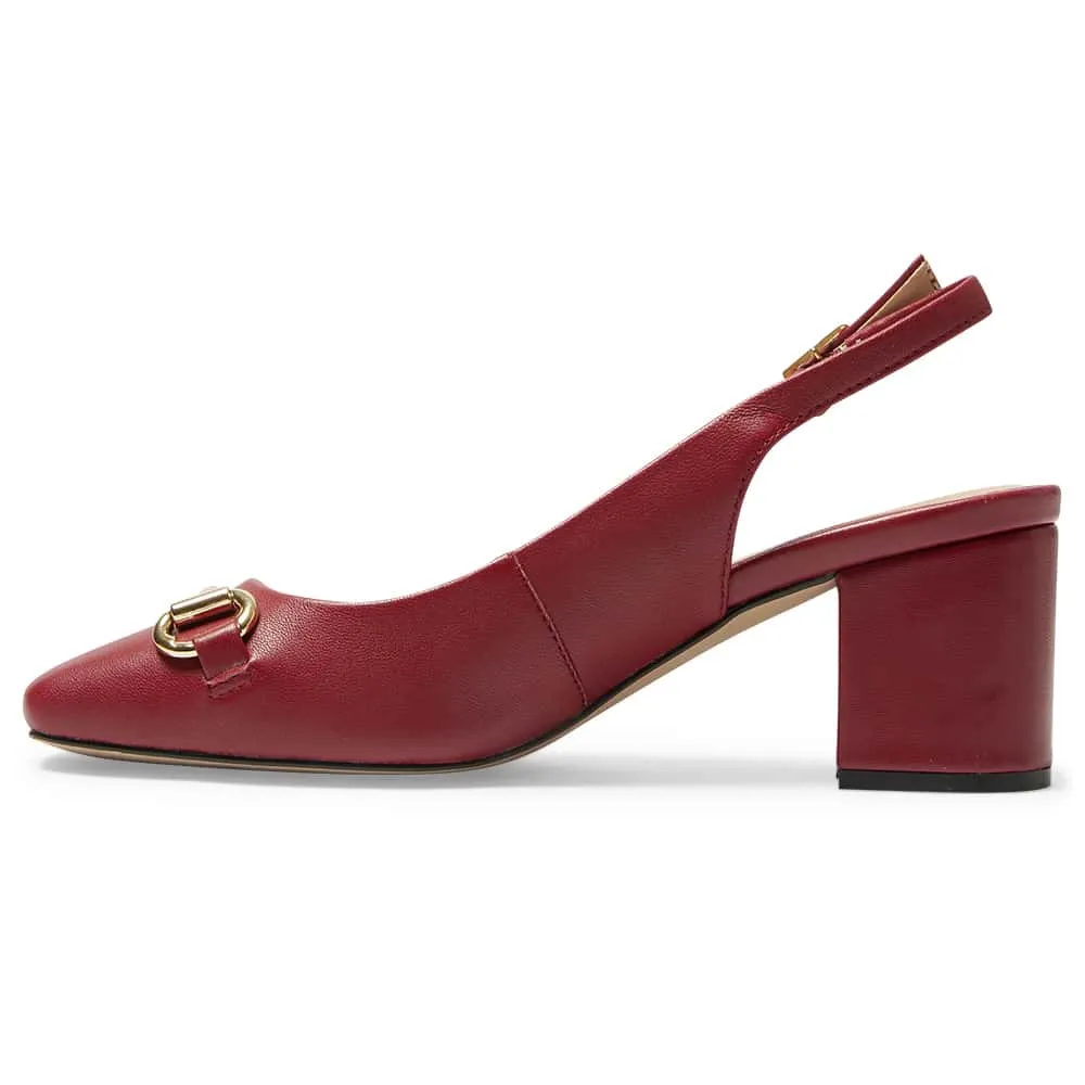 Goldie Heel in Red Leather