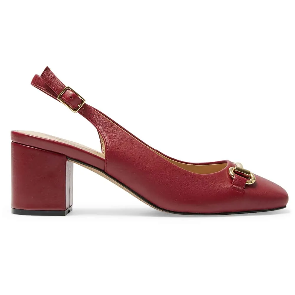 Goldie Heel in Red Leather