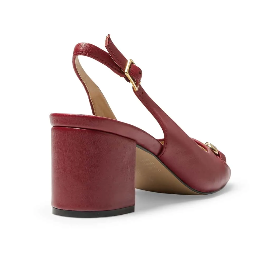 Goldie Heel in Red Leather