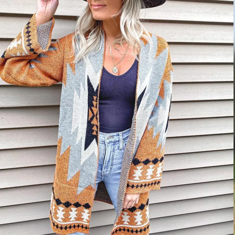 Halloween Multi-color Patterned Knit Cardigan