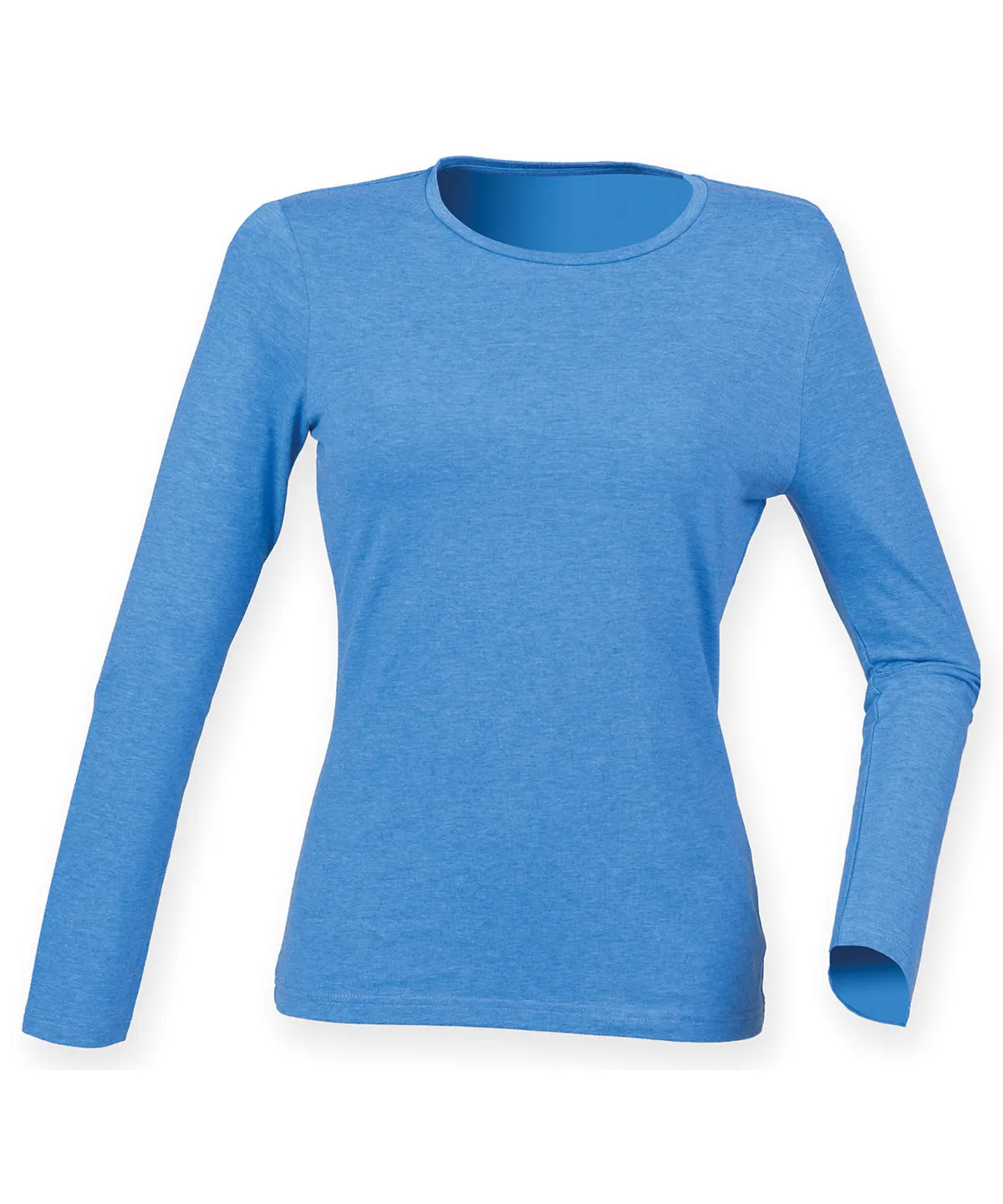 Heather Blue - Women's feel good long sleeved stretch t-shirt