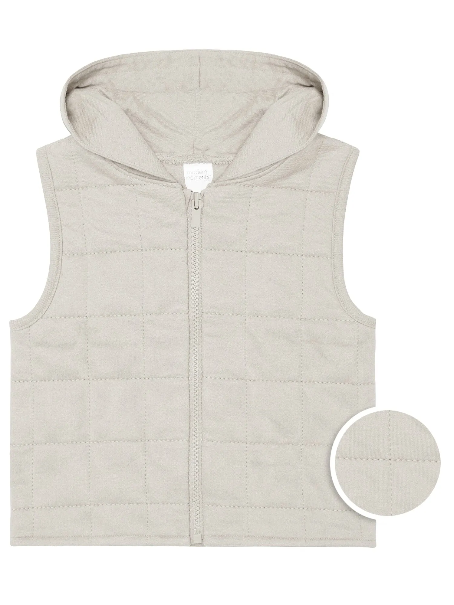 Infant & Toddler Boys Taupe Quilted Hooded Vest