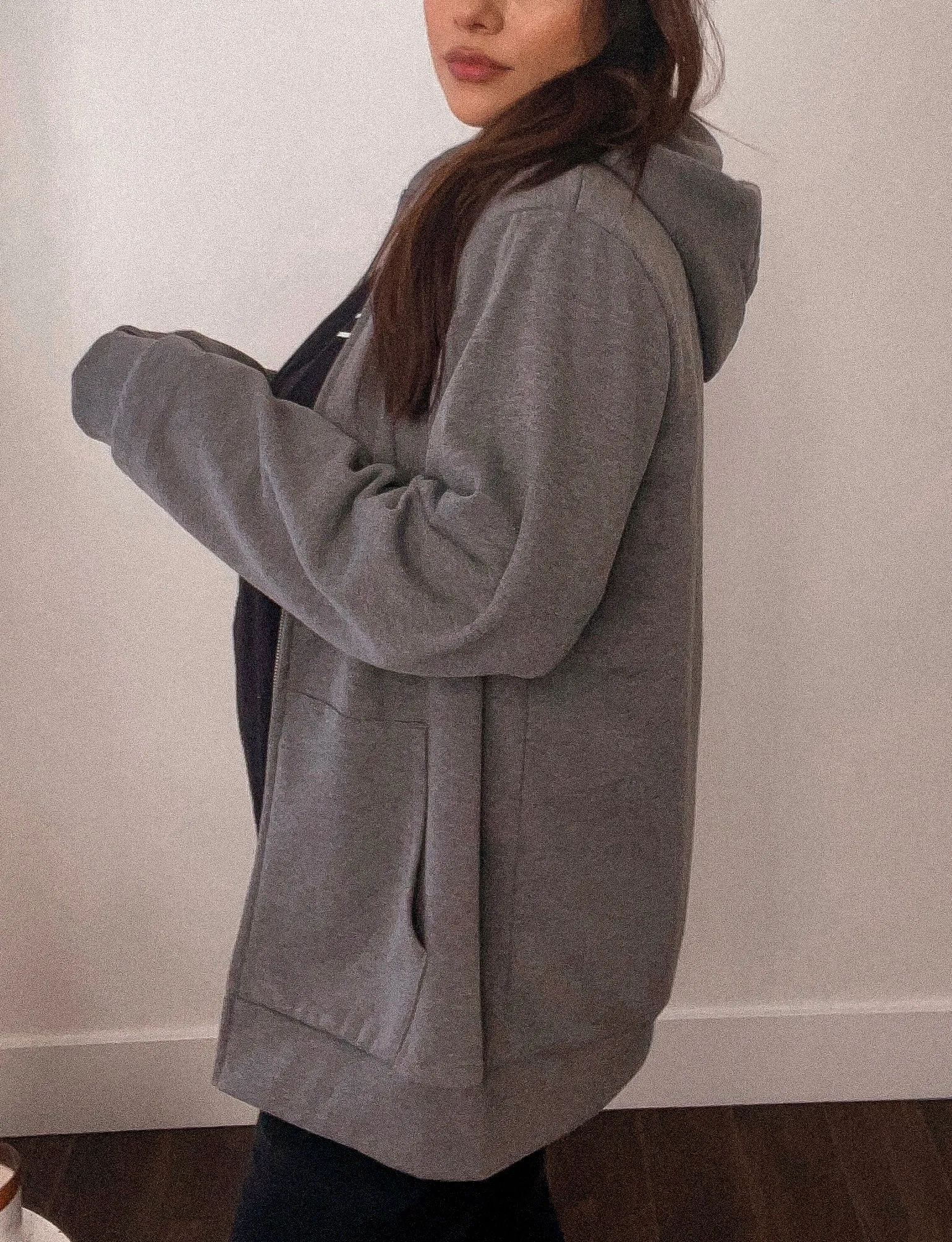 Liz grey zip up hoodie