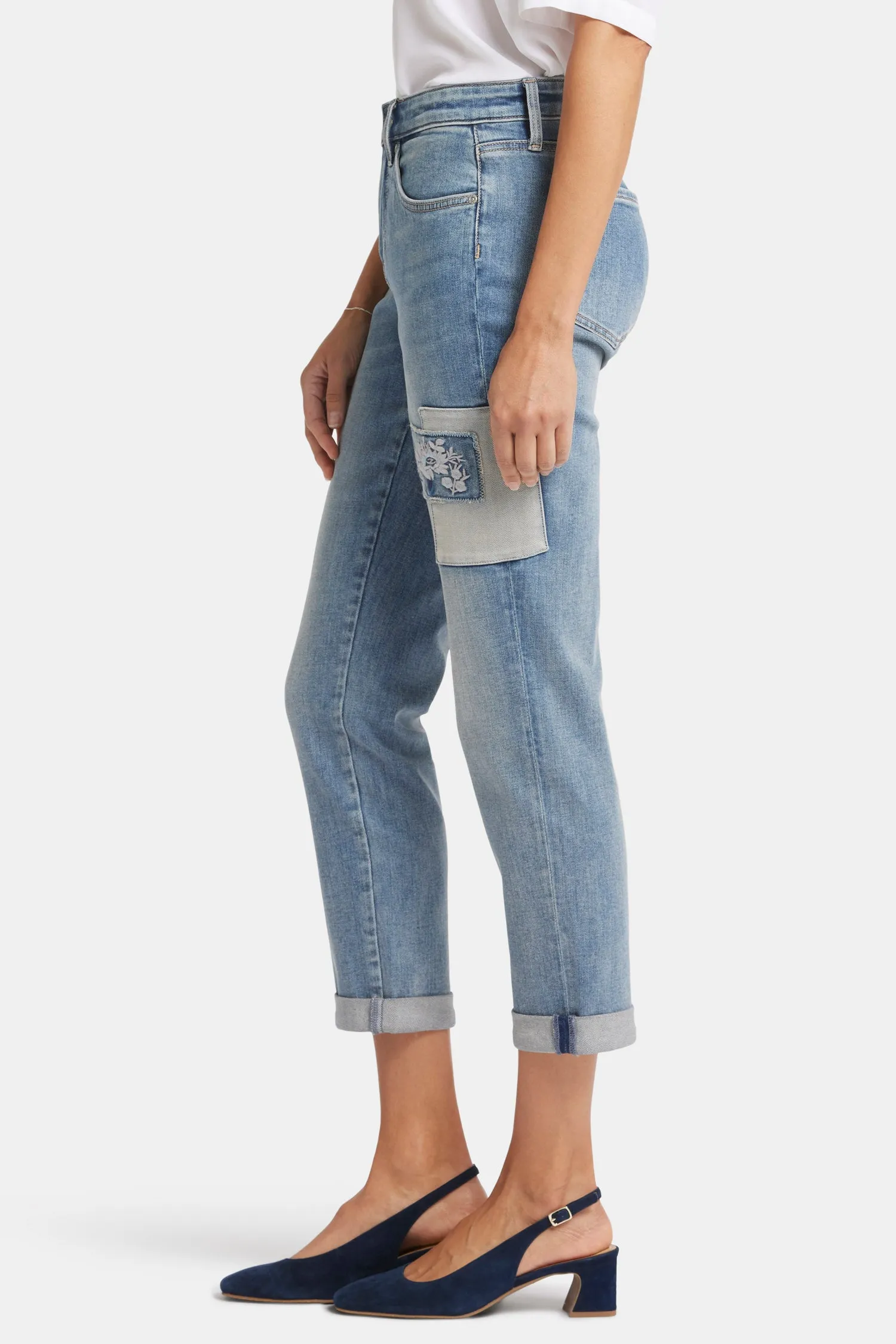 Margot Girlfriend Jeans In Petite - Indigo Stream