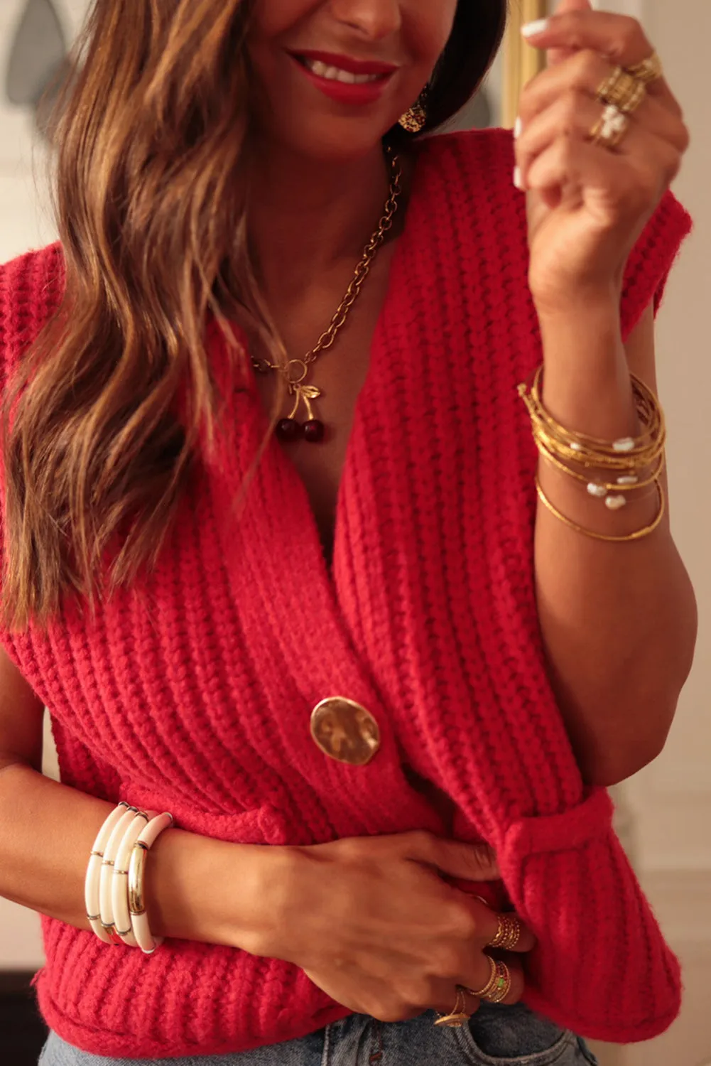 Marissa Textured Knit Sweater Vest | S-XL | PRE ORDER 12/11