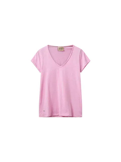 Mos Mosh Begonia Pink Tulli V Neck Basic SS