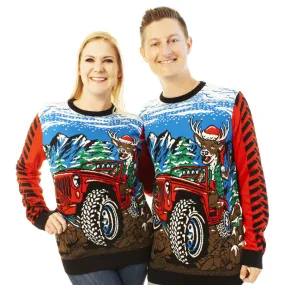 Off Roading Reindeer | Ugly Christmas Sweater For Men & Women | Unisex Sizing