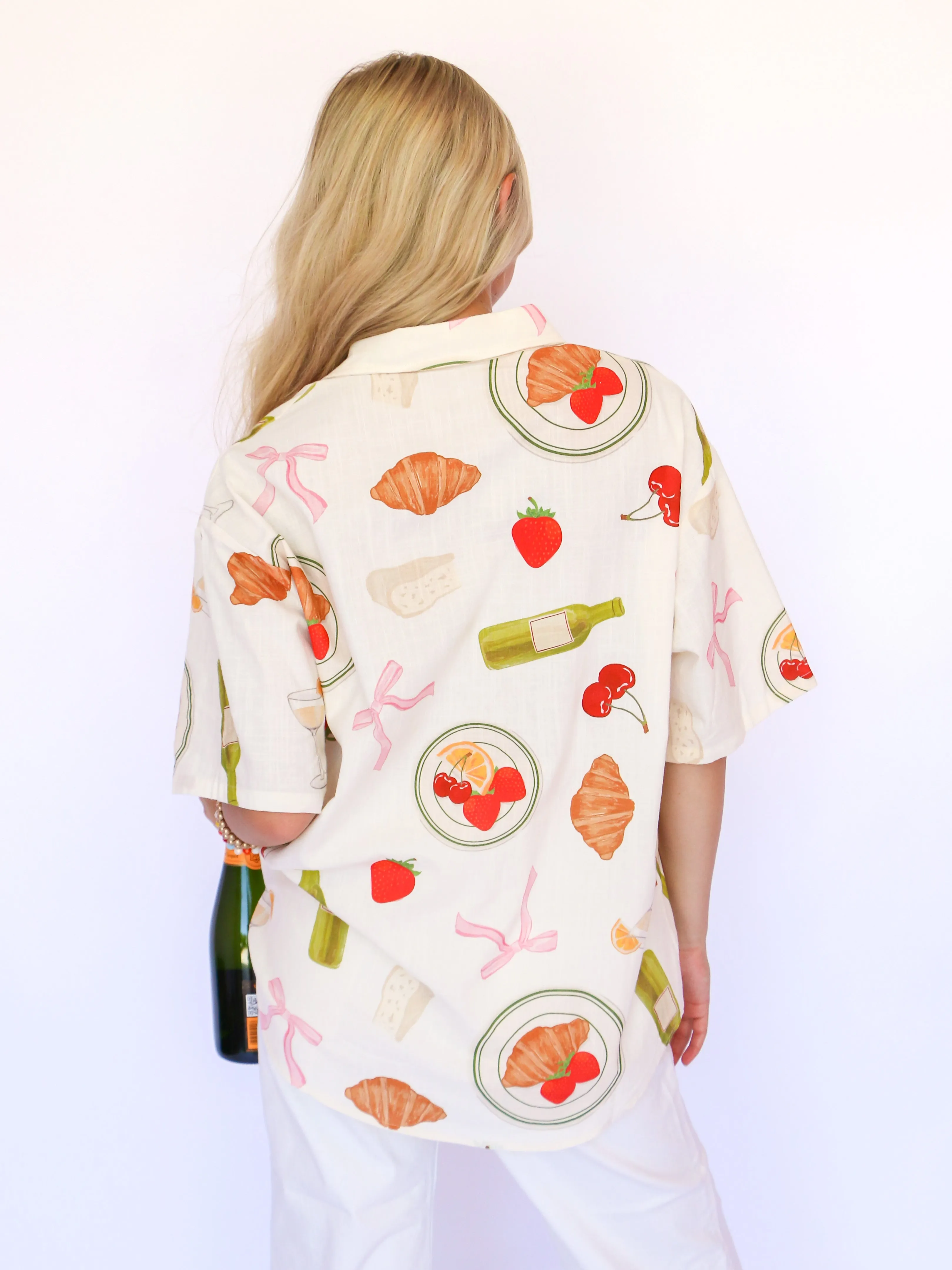 "Picnic Sunday" Button Down Top