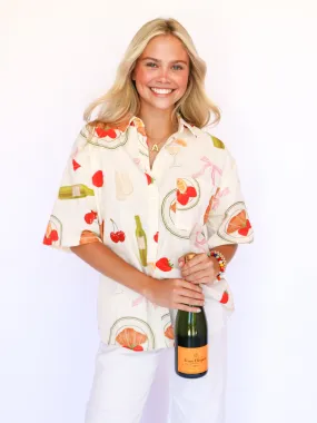 "Picnic Sunday" Button Down Top