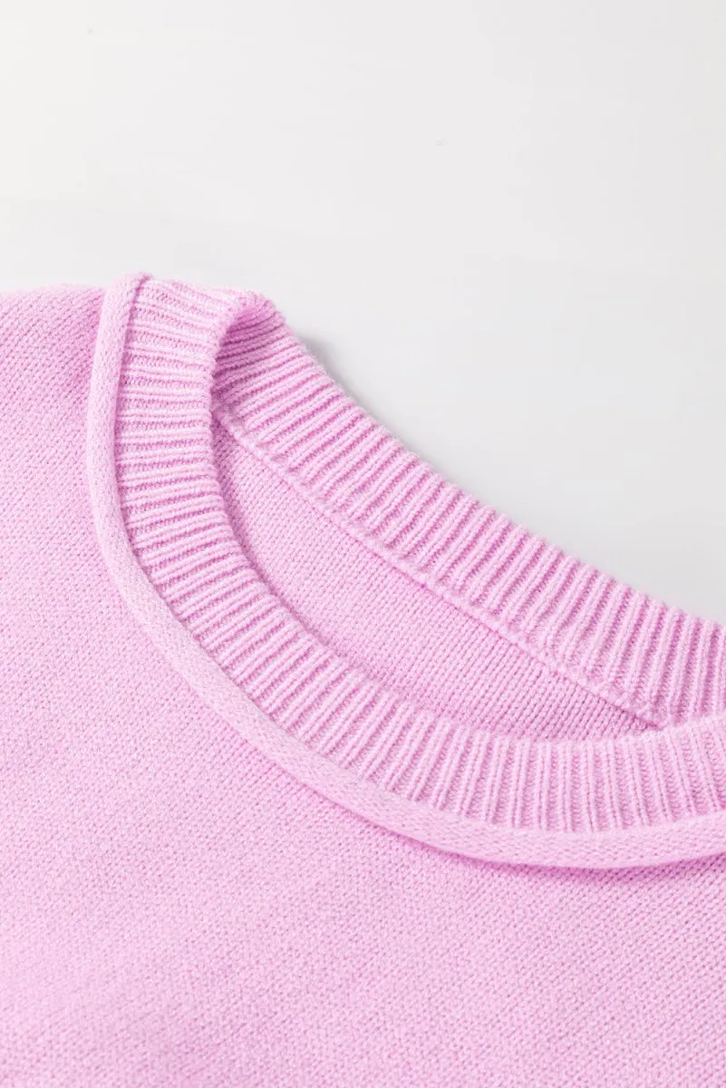 Rayna Pink Drop Shoulder Sweater