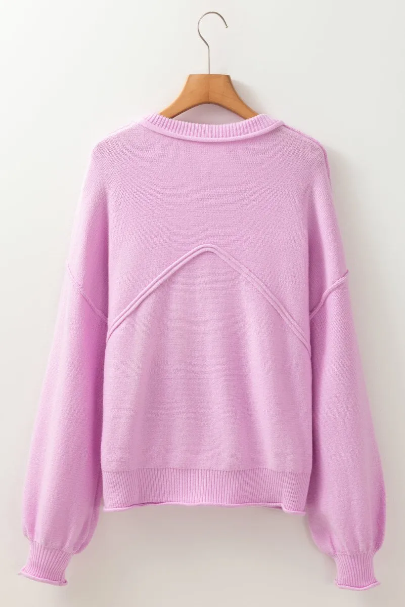 Rayna Pink Drop Shoulder Sweater