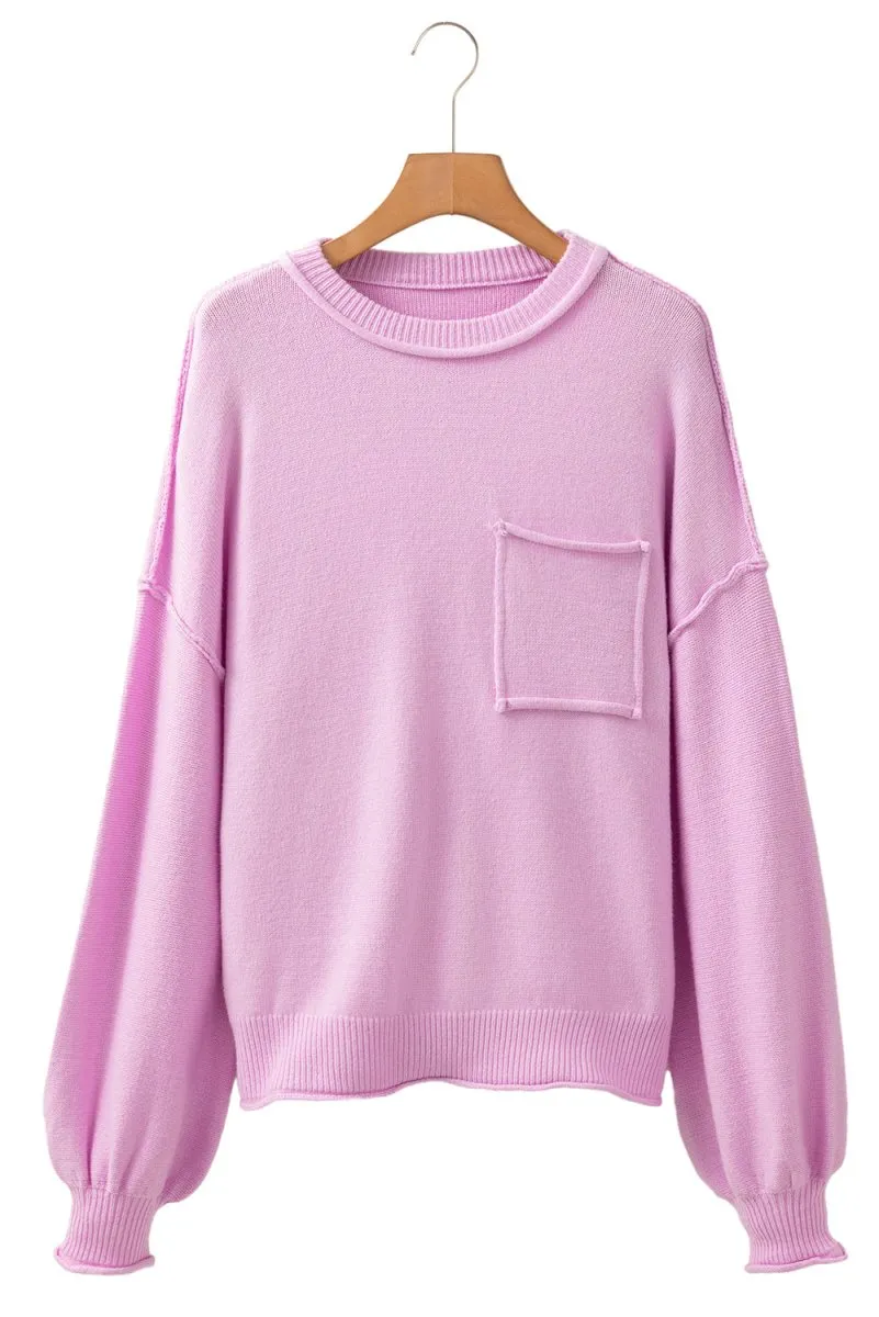 Rayna Pink Drop Shoulder Sweater