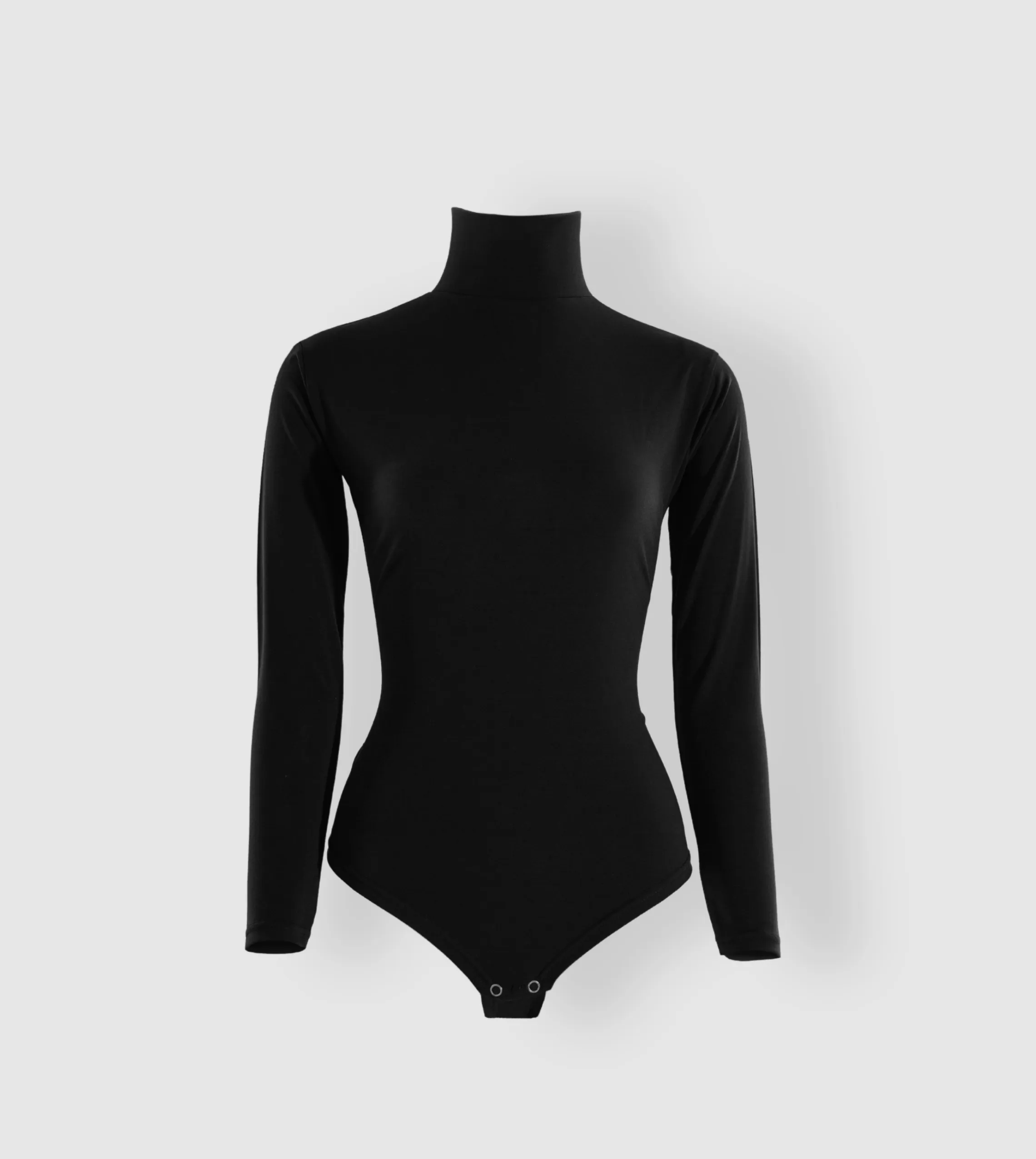 RUUQ Bodysuit Long Sleeve with Mock Neck - Black